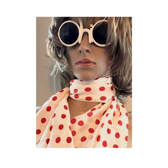 Vintage Accessories - Vintage Polka Dot Neck Scarf